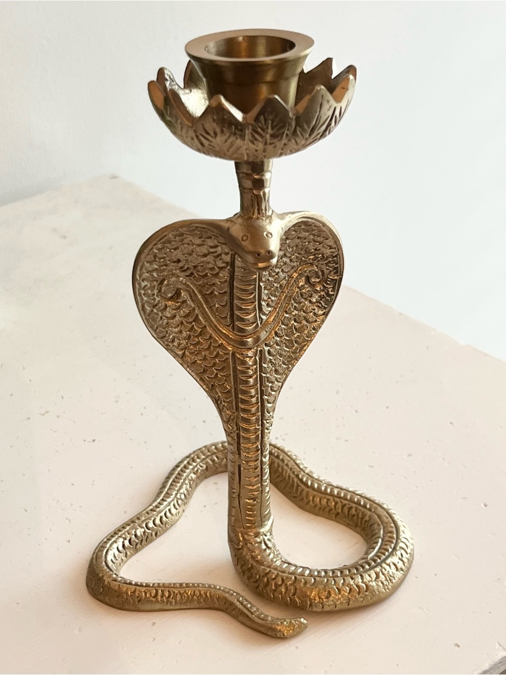 Brass Cobra Candle Holder